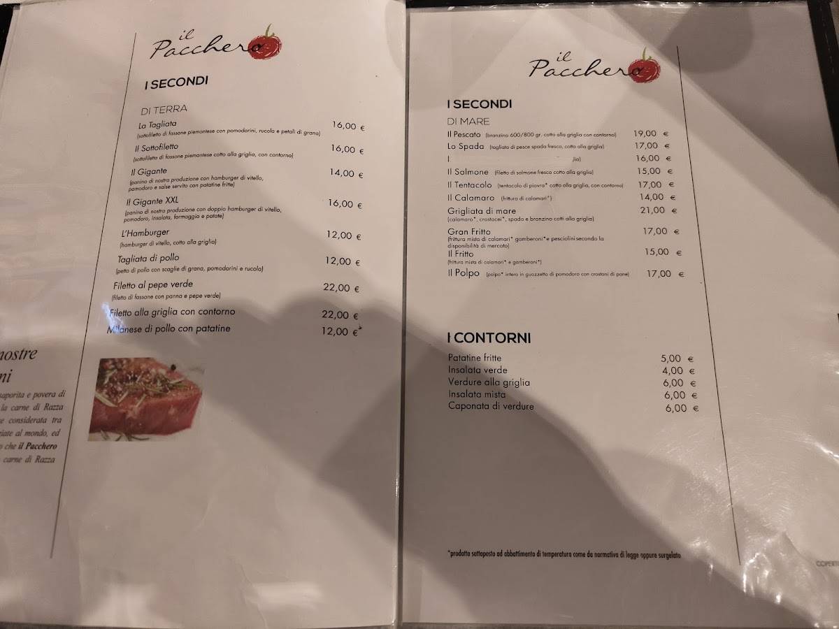 Menu de Il Pacchero