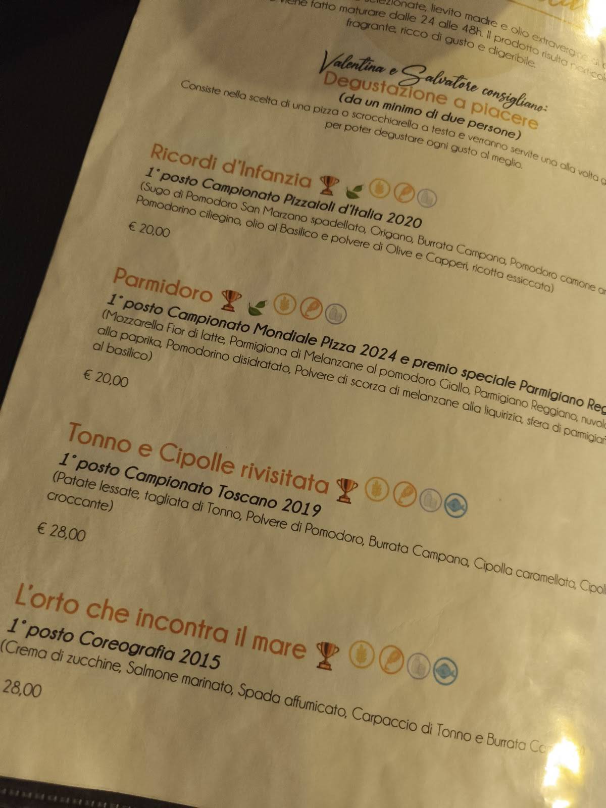 Menu di Al Posto Giusto - da Valentina e Salvatore 