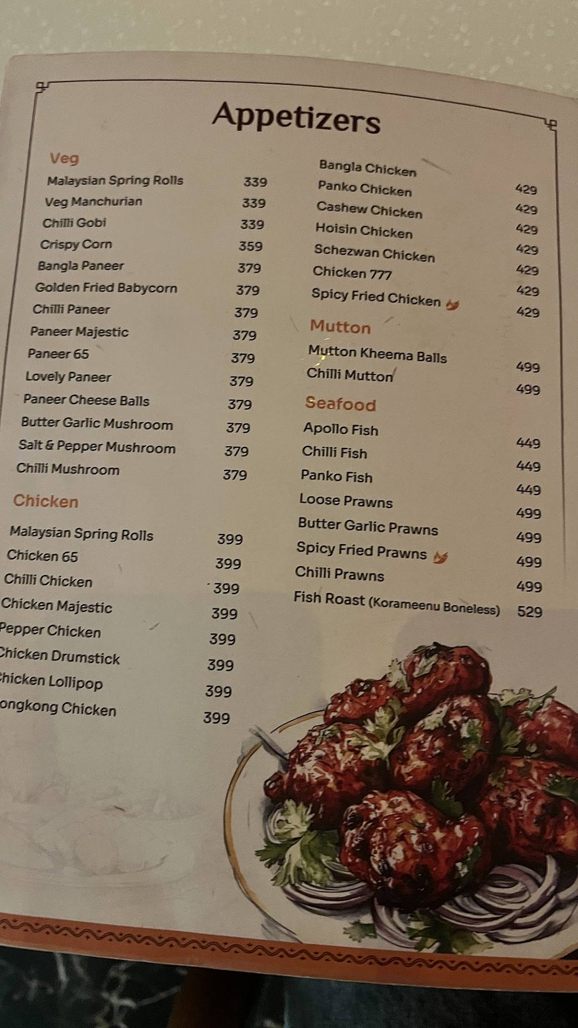 Itihaas Restaurant and Banquets menu