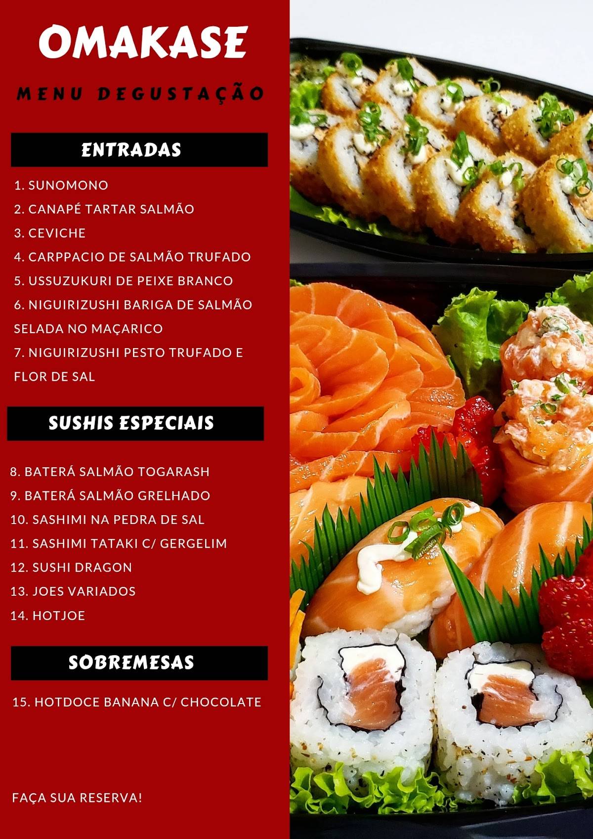 Japa na hora cardápio