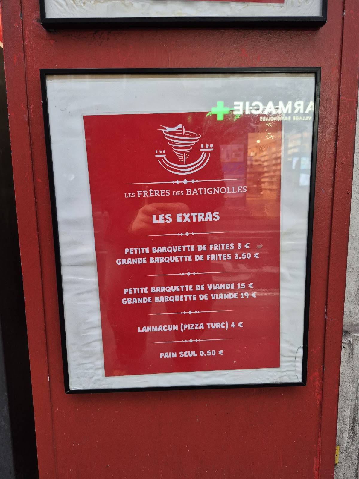 Menu de Kebab des Batignolles