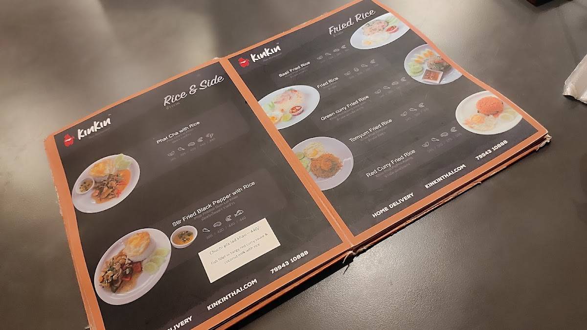 Kinkin Thai Restaurant menu