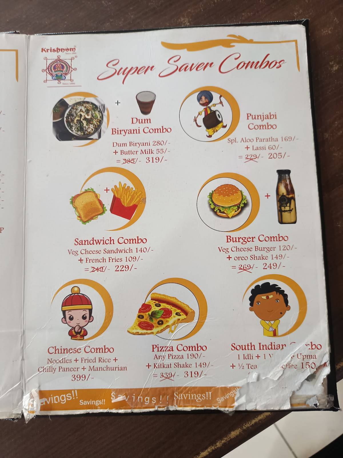 Krishnum Restaurant menu