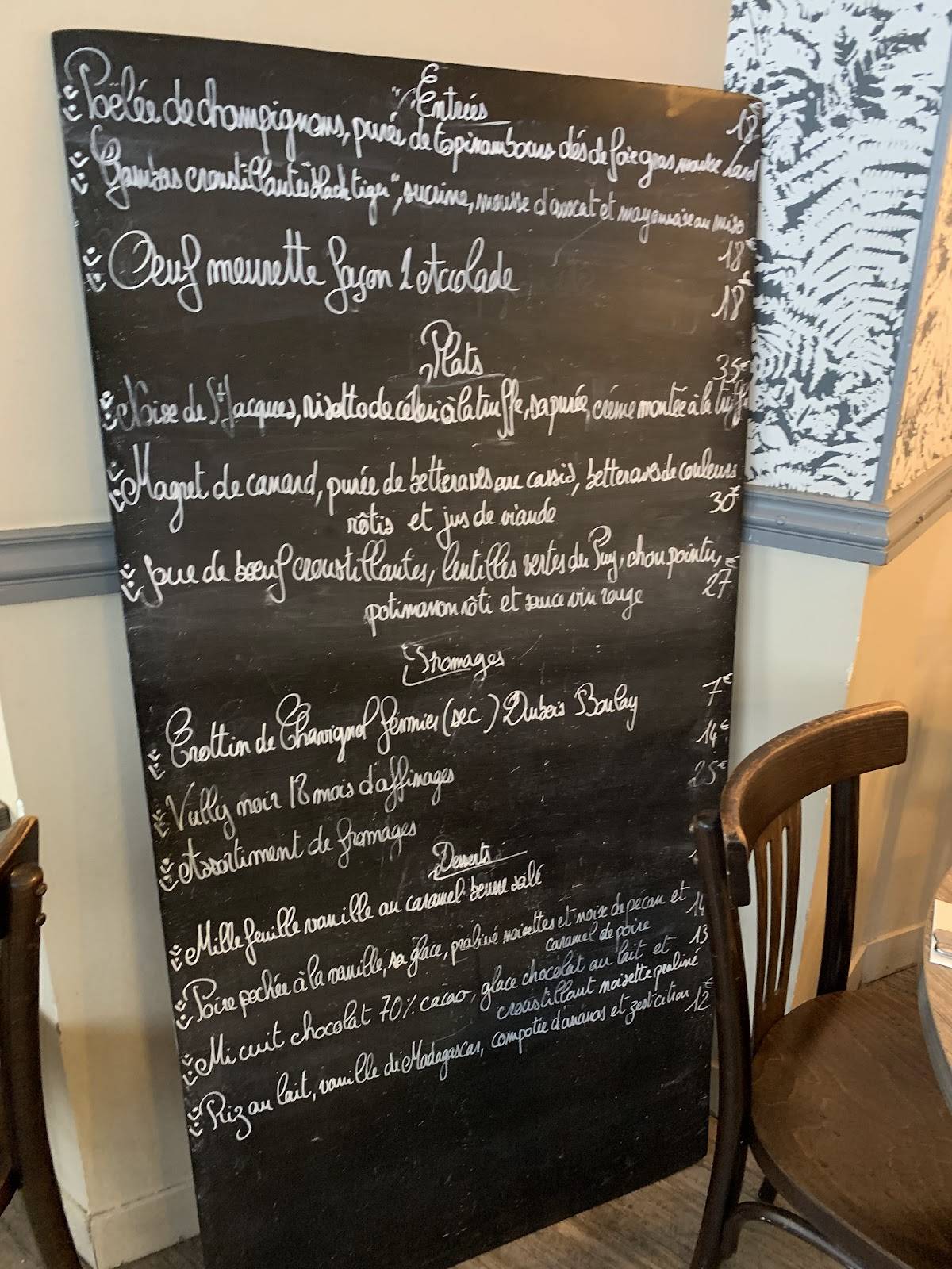 Menu de L'Accolade