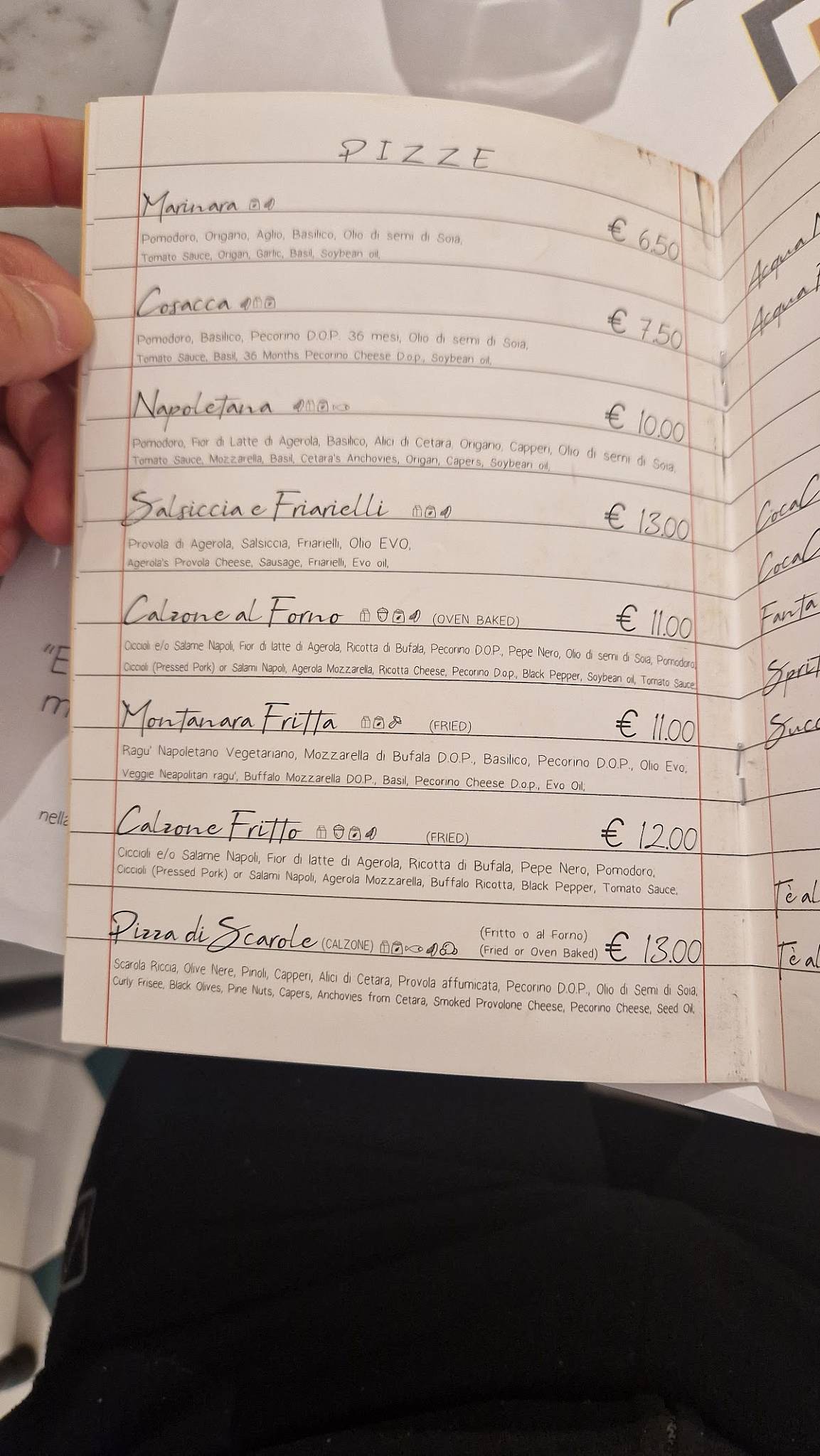 Menu di L'Antica Pizzeria da Michele Modena 