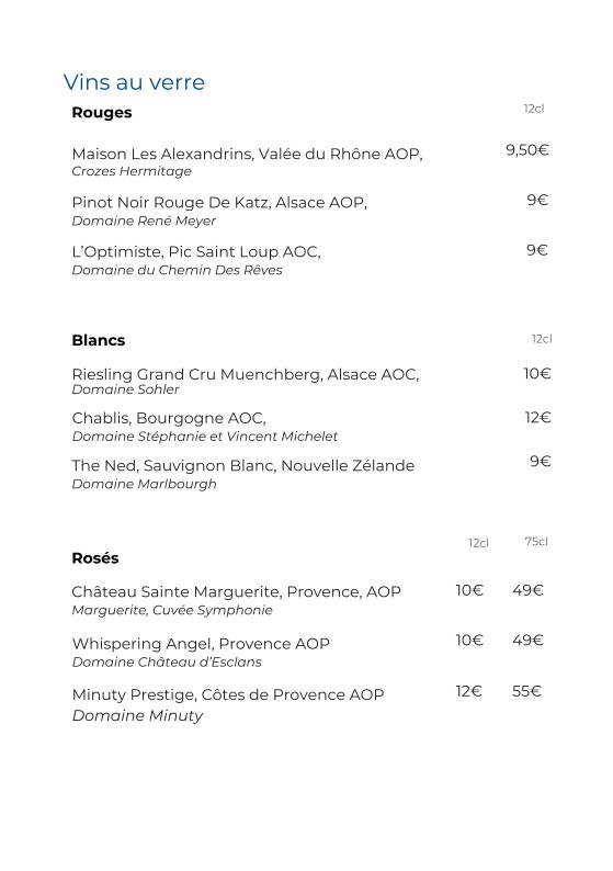Menu de L'Archipel