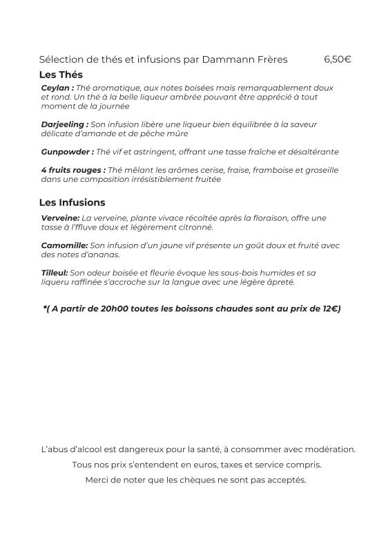 Menu de L'Archipel