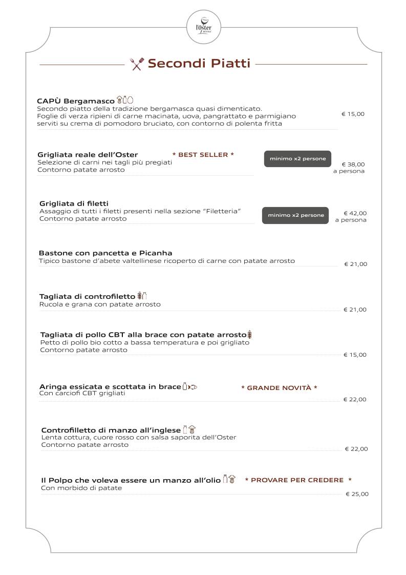 Menu di L'Oster Bif & Beef Restaurant 