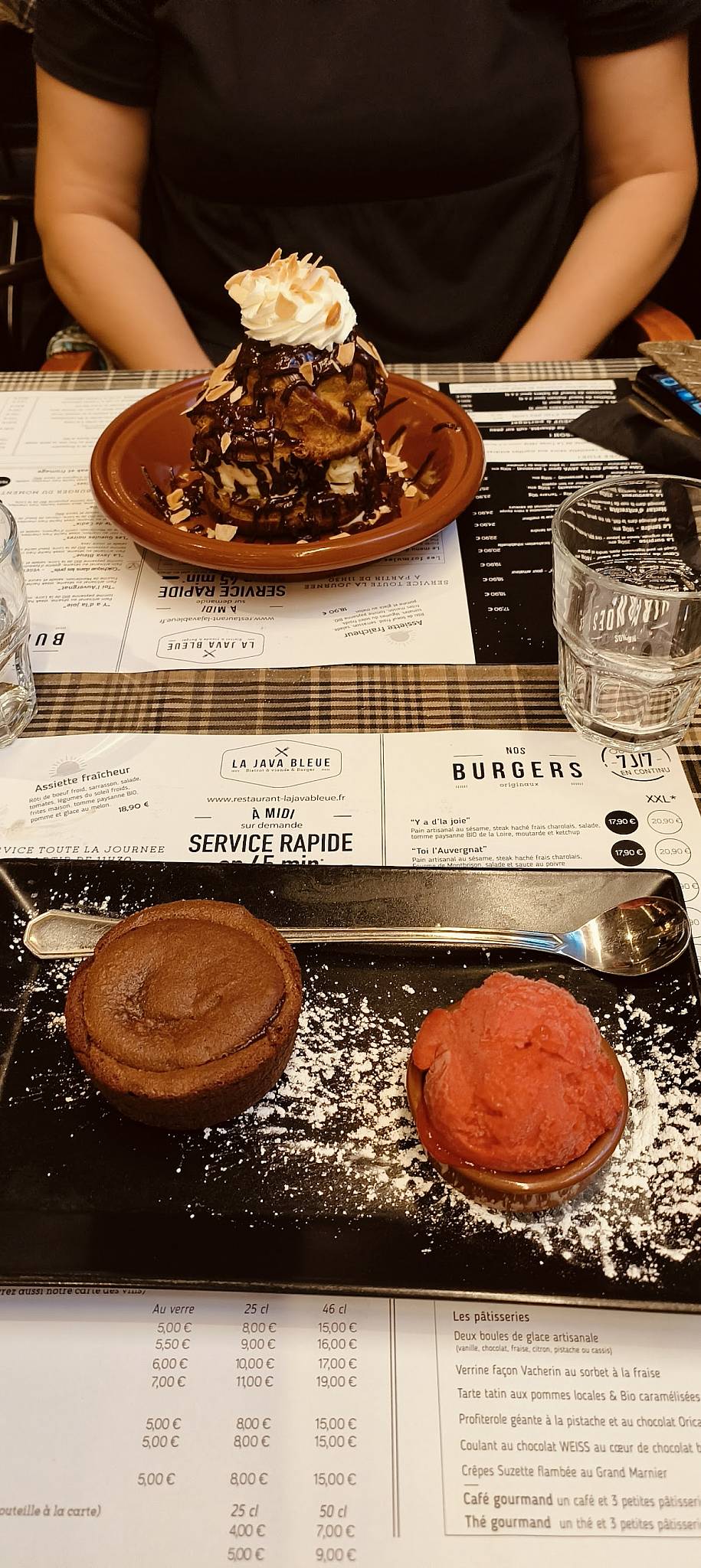 Menu de Restaurant La Java Bleue