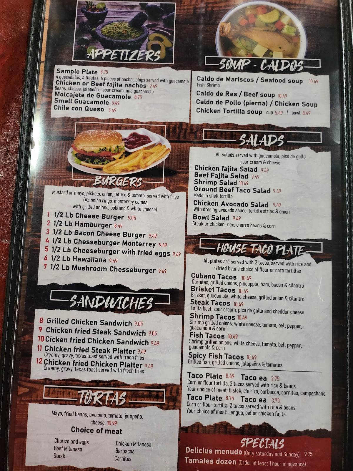 Menu at La Joya Mexican Cocina restaurant, Wylie