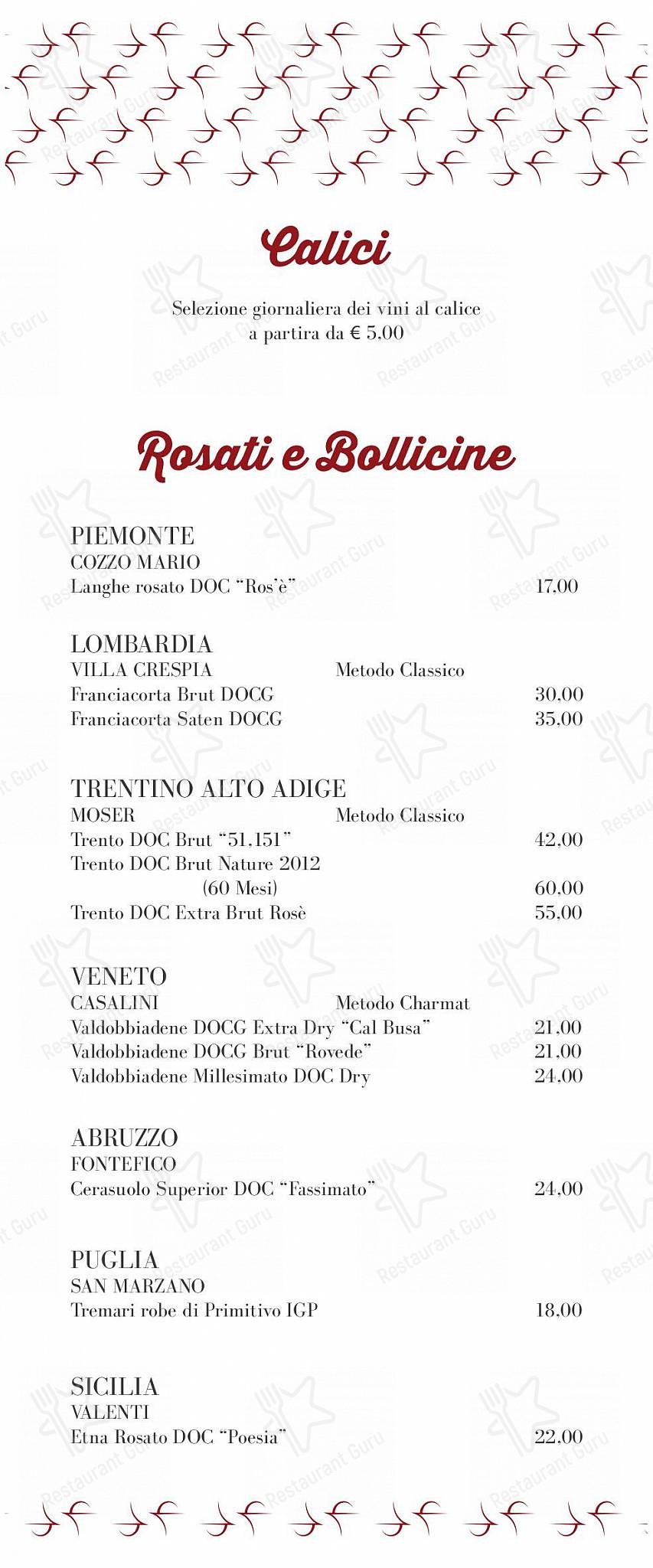 La Lampara in Torino - Lunch Menu