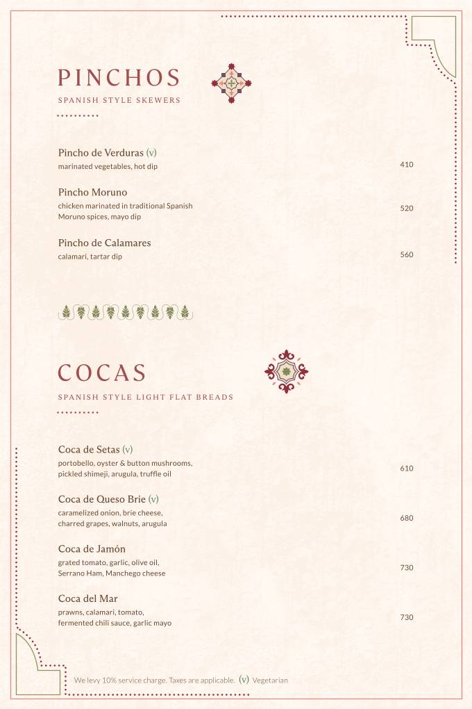 La Loca Maria menu