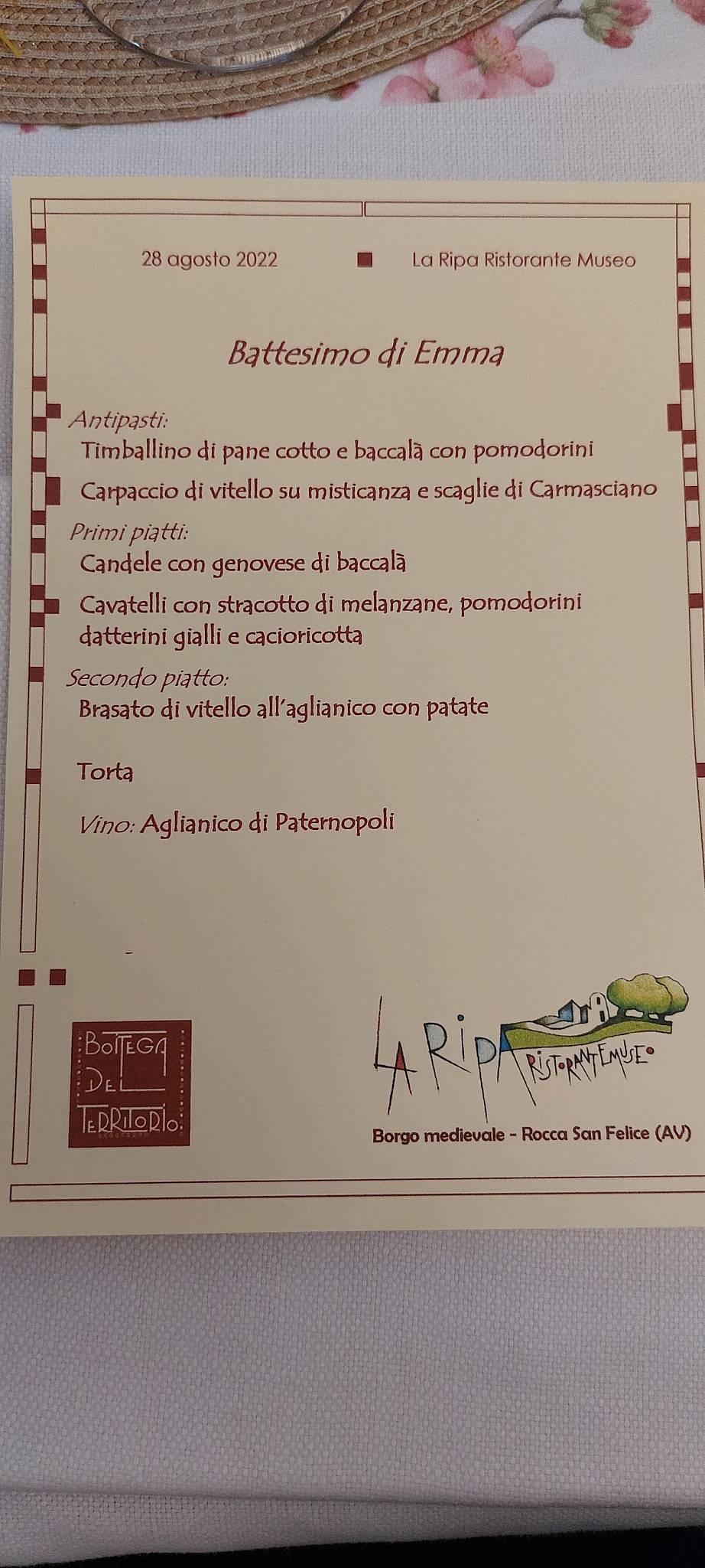 Menu di La Ripa Ristorante - Museo 
