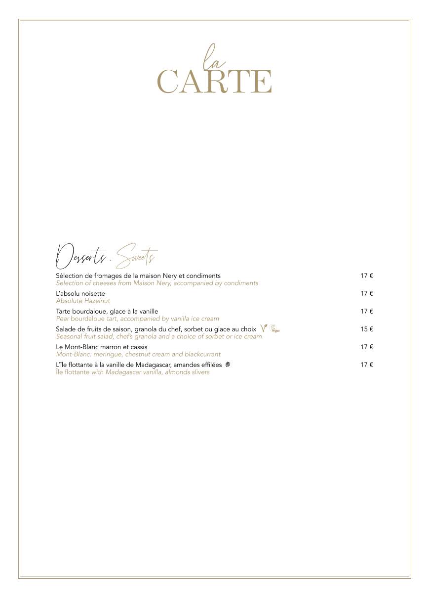 Menu de La Rotonde