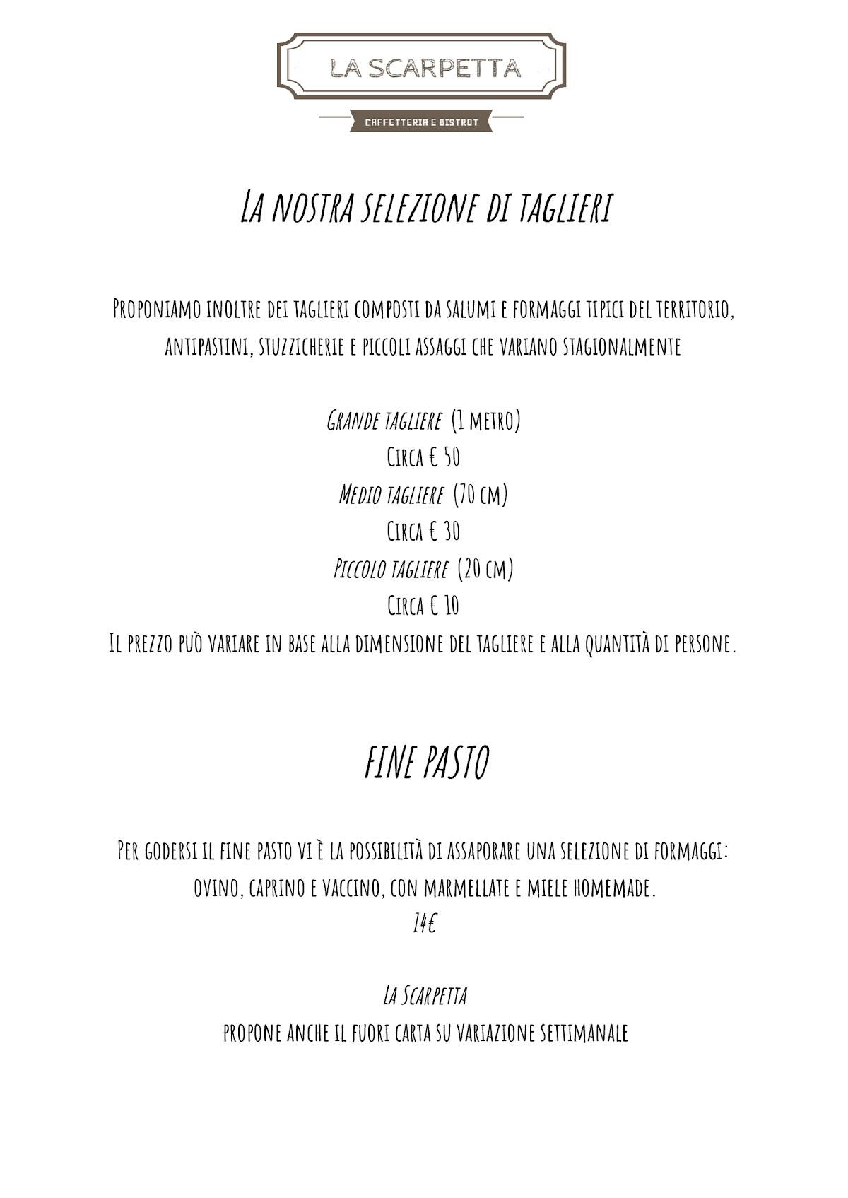 Menu di La Scarpetta 