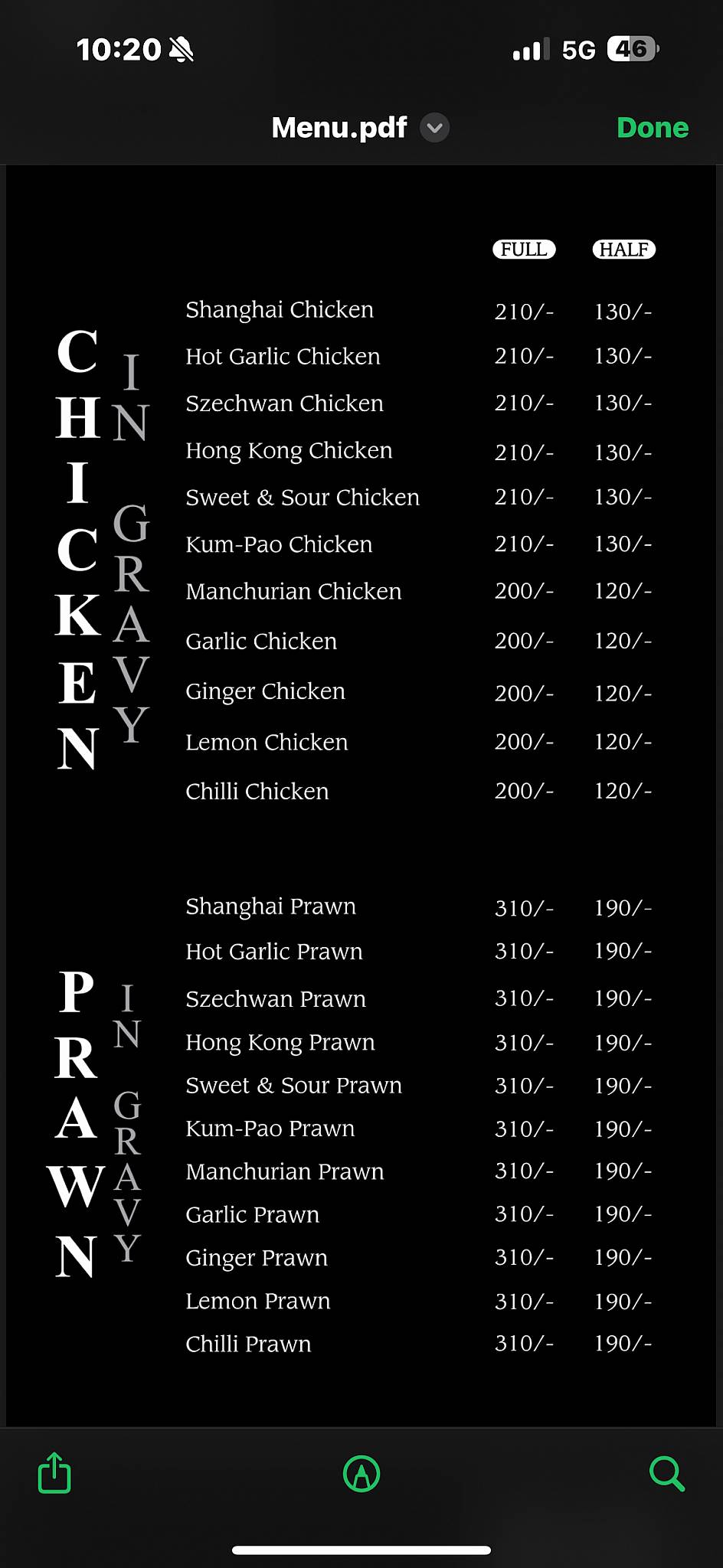 Lazzat Restaurant menu