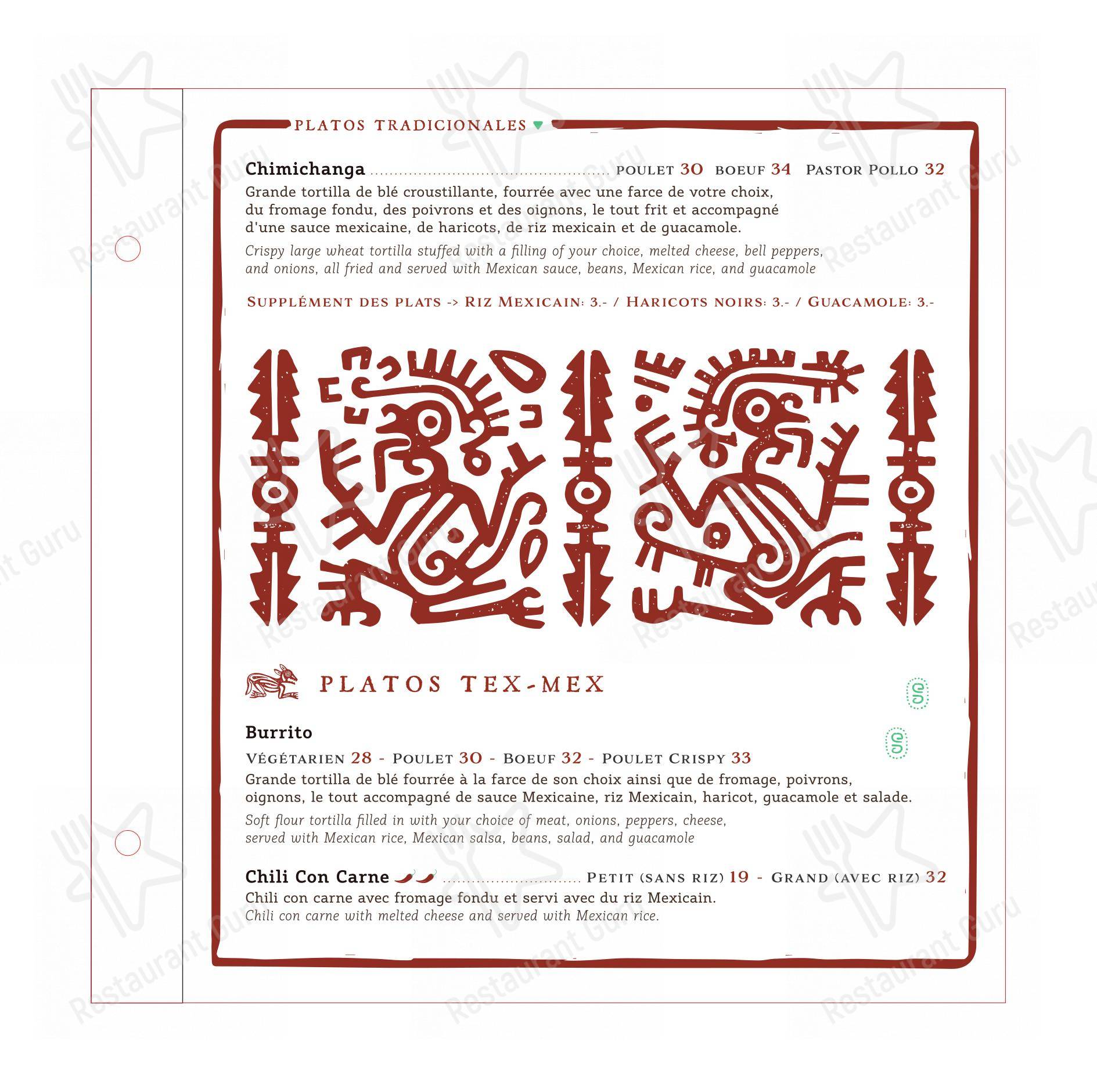 Menu di Restaurant Le Chat Rouge - Menu bar