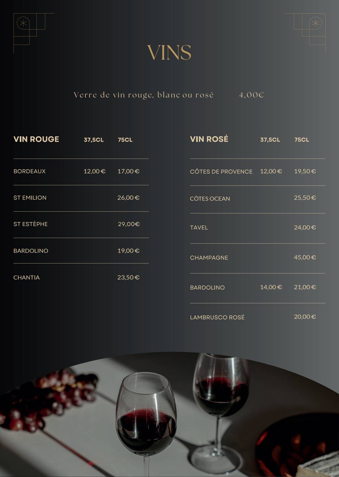 Menu de Restaurant Le Château