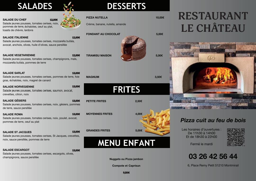 Menu de Restaurant Le Château