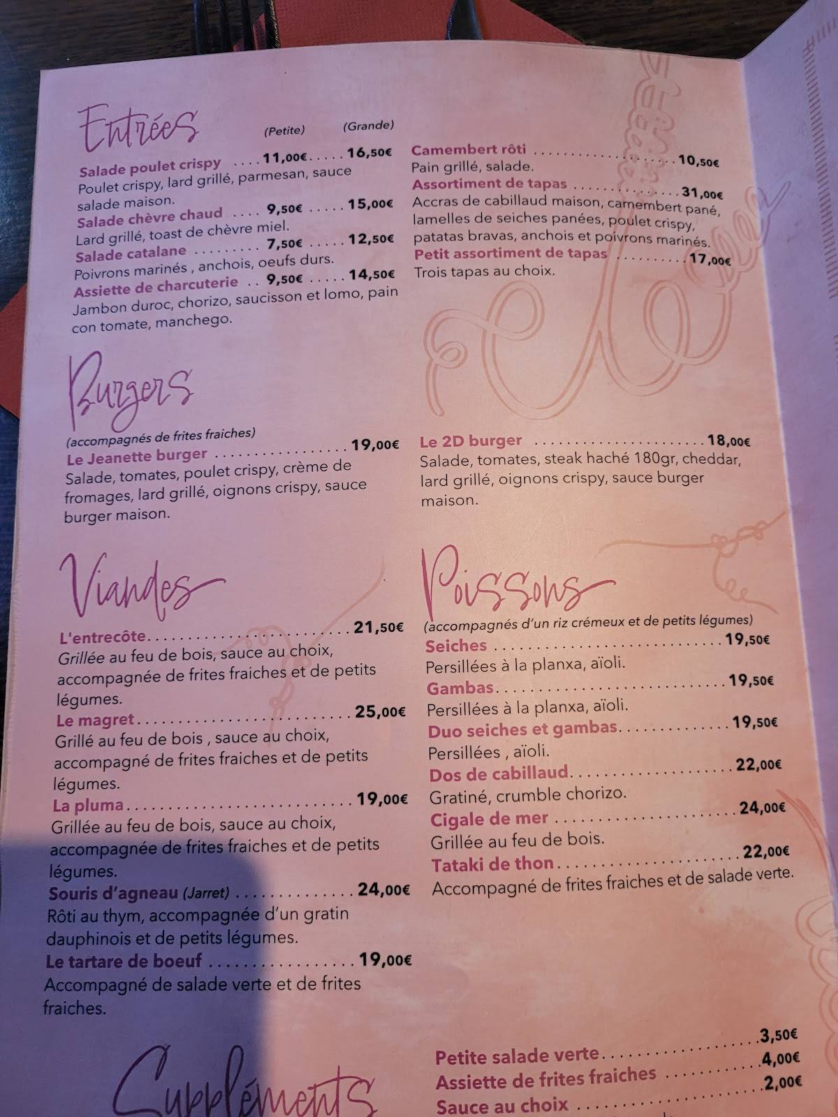 Menu de Le Rabassou