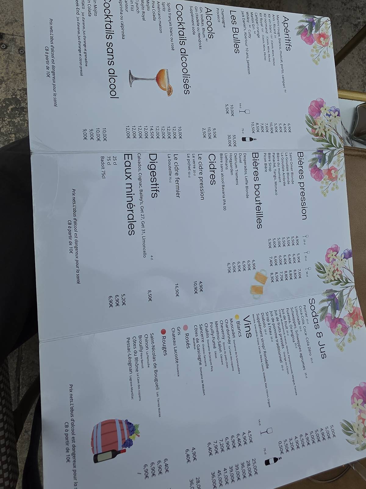Menu de Le Week-End