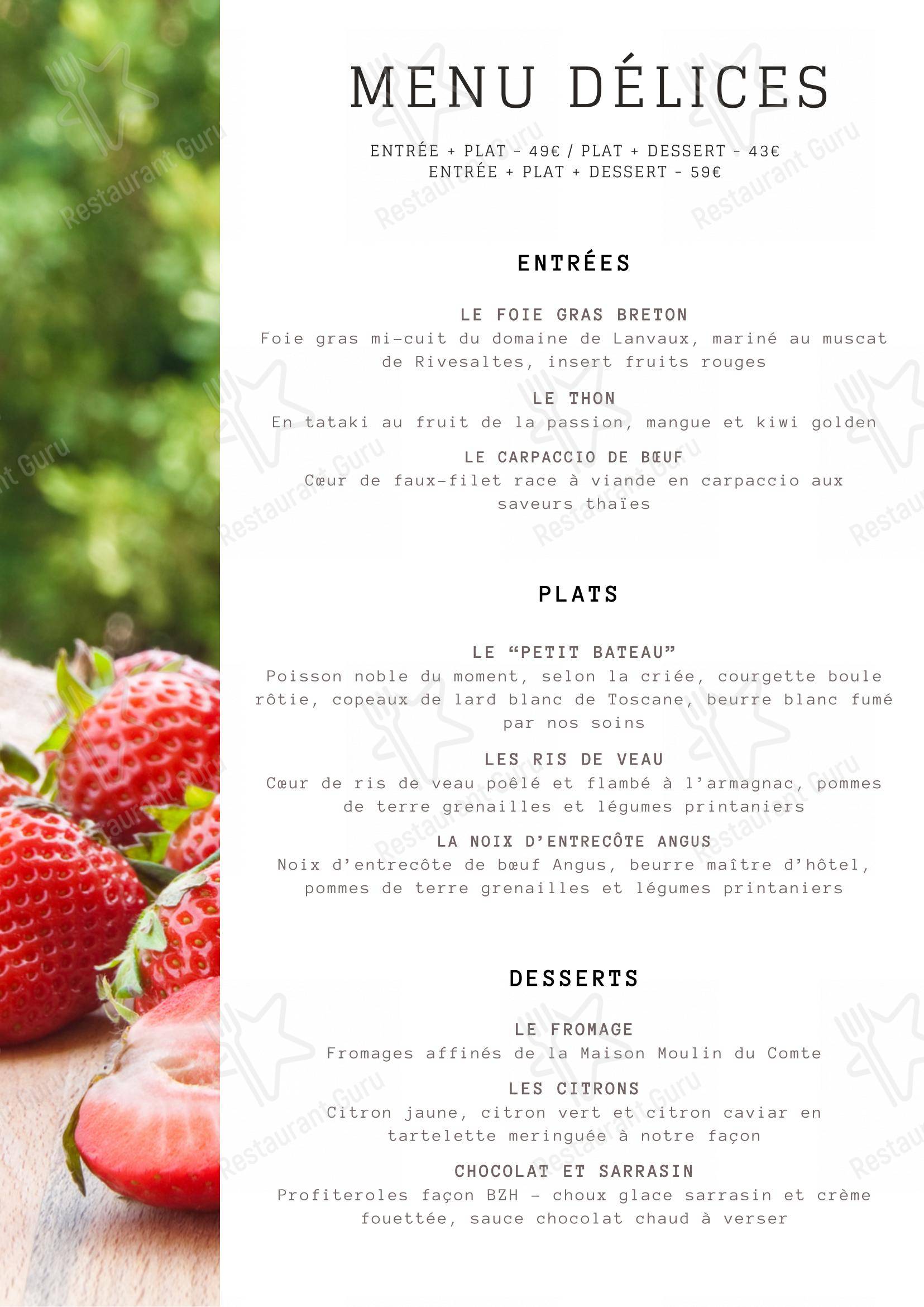 Restaurant Les Halles Saint-Grégoire dans Saint-Grégoire - Коктейльная карта