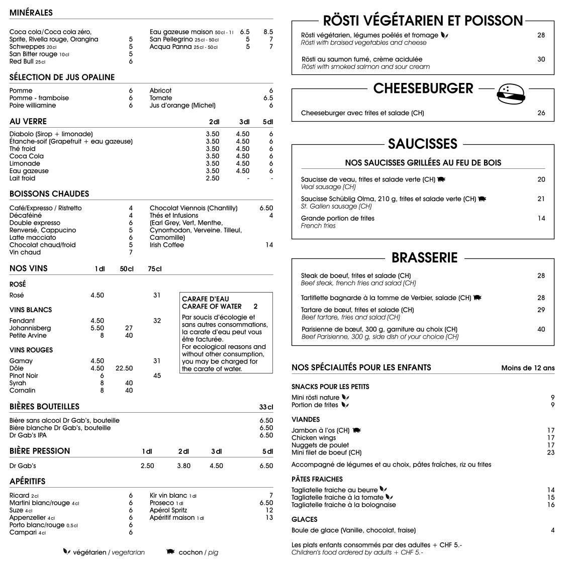 Menu di Restaurant Les Moulins 