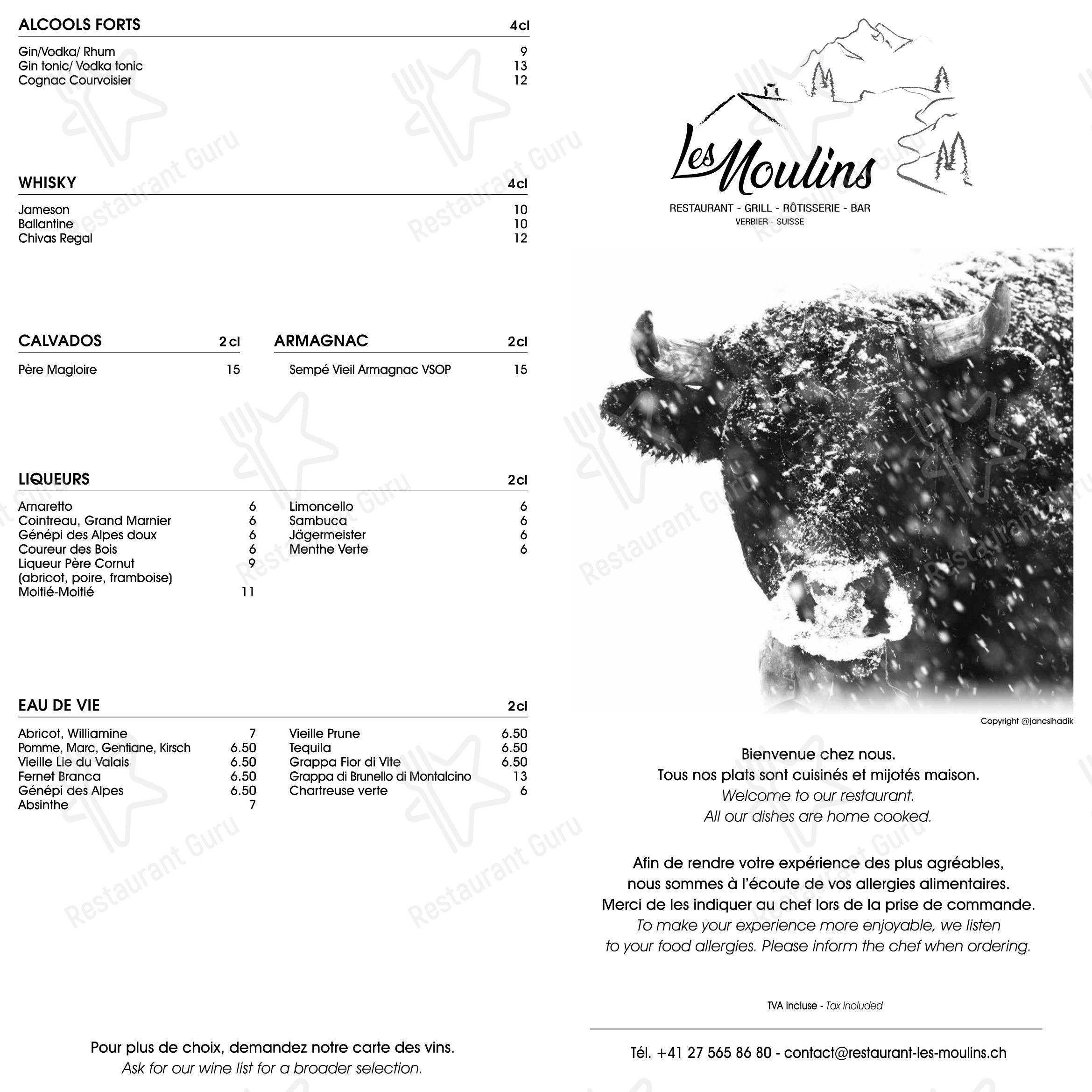 Menu di Restaurant Les Moulins - Menu