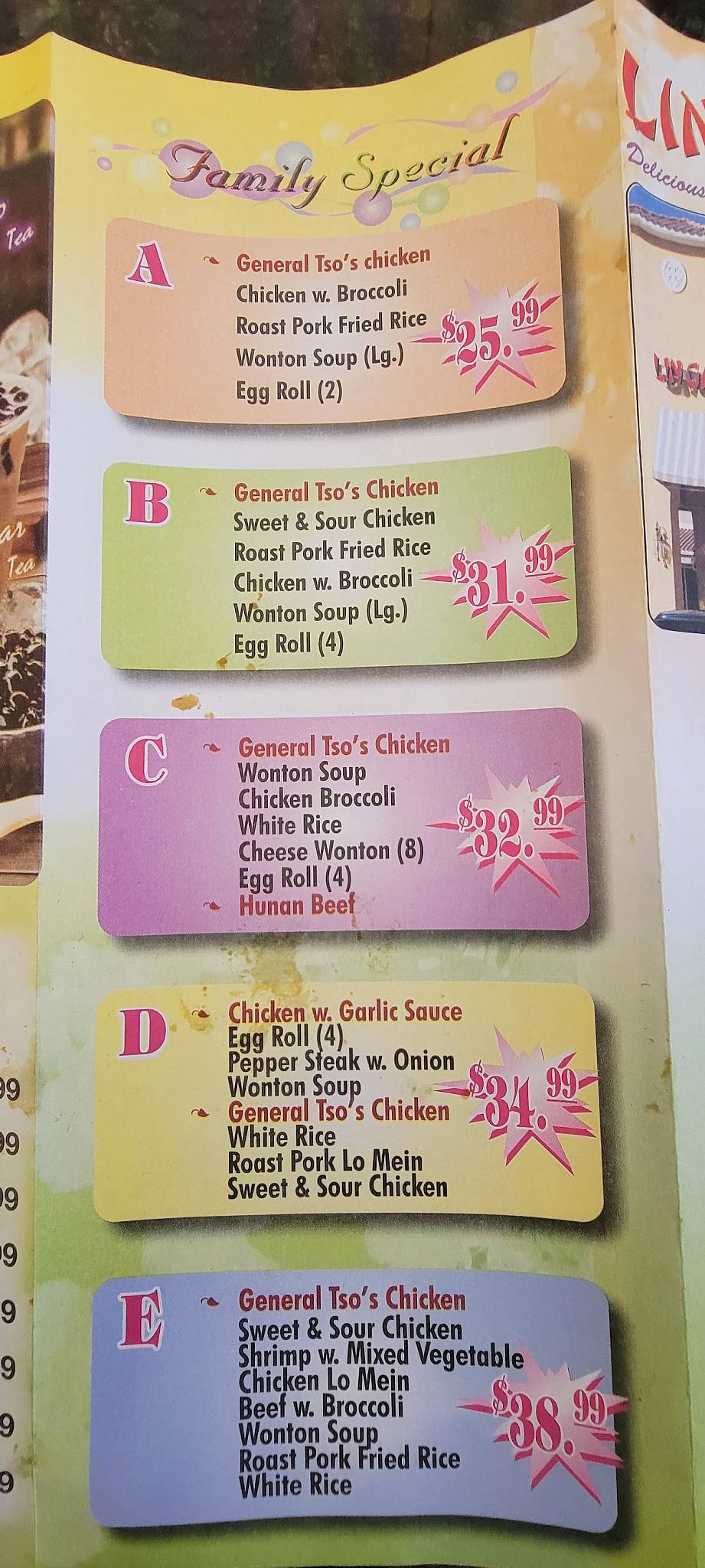 Menu at Lin Garden 2 restaurant, Poinciana