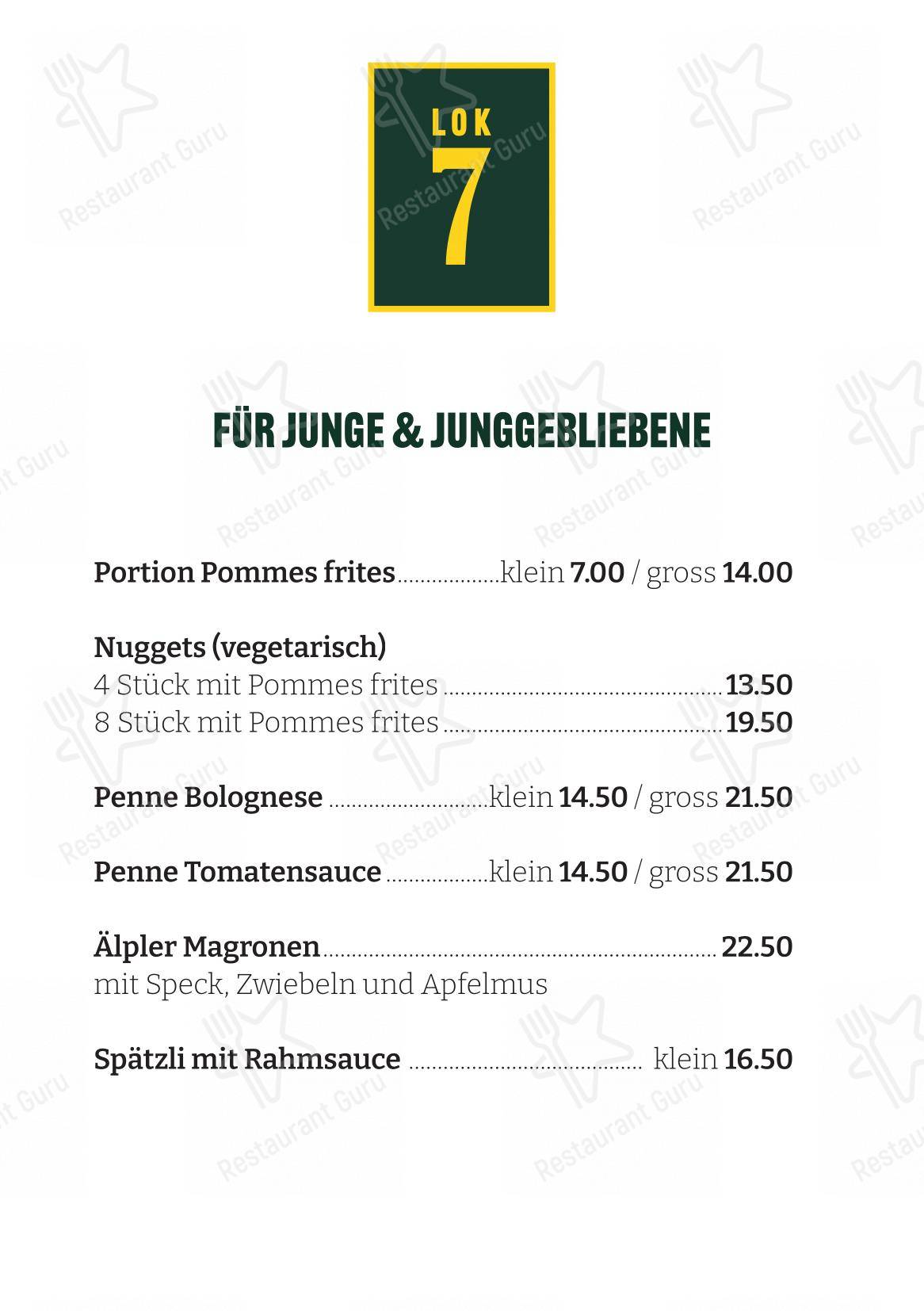 Menu di Restaurant Lok 7 - Menu bar