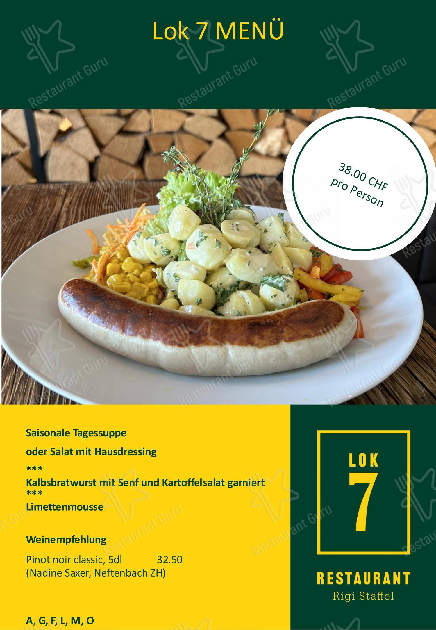 Restaurant Lok 7 in Arth - Основное меню