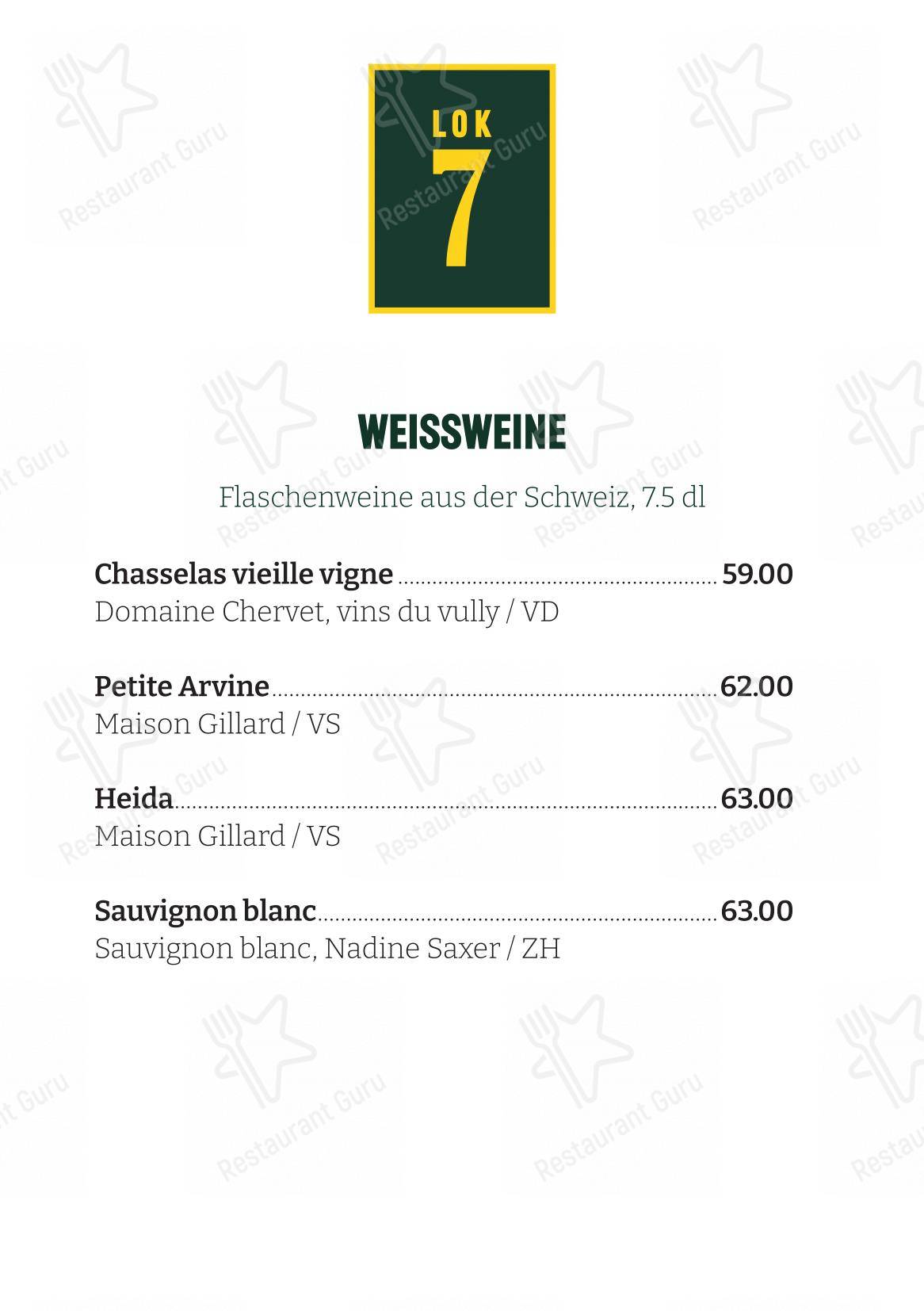 Restaurant Lok 7 in Arth - Menu bar