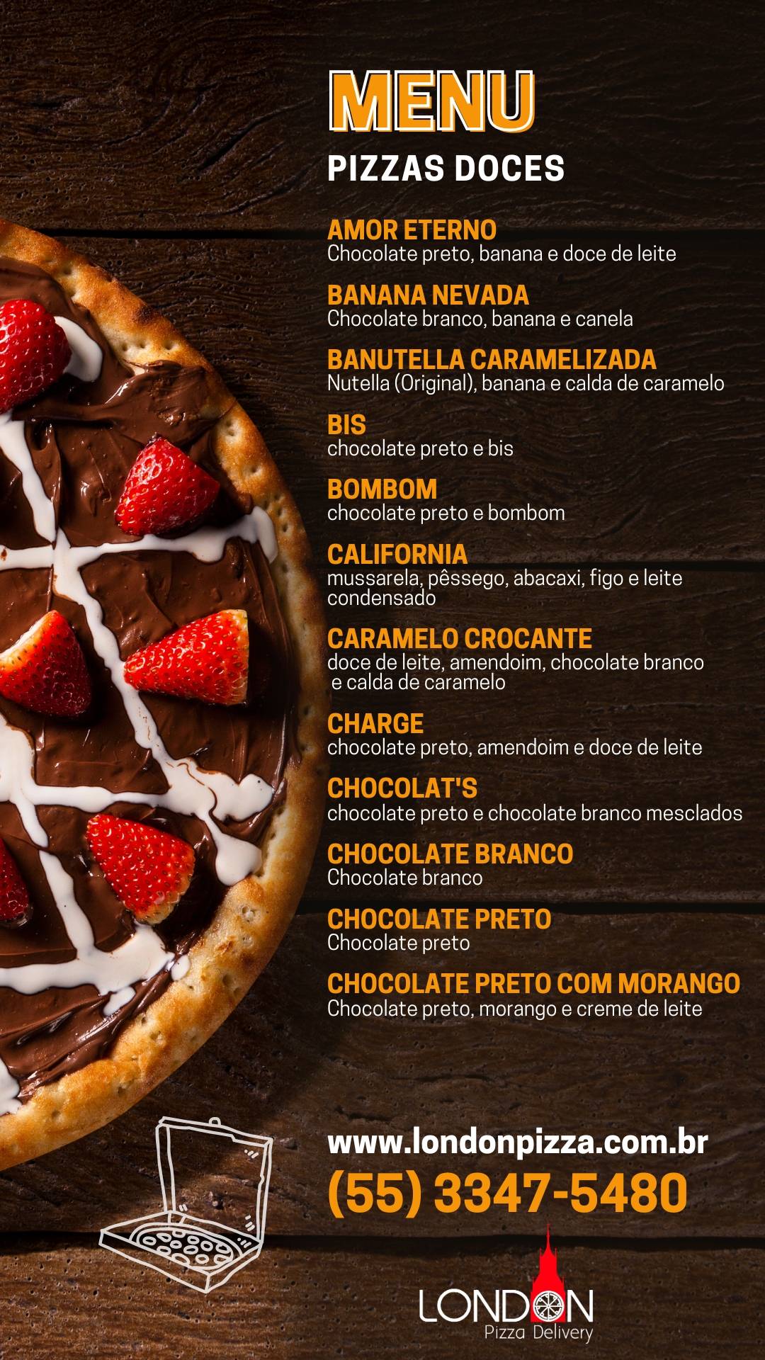 London Pizza Delivery cardápio