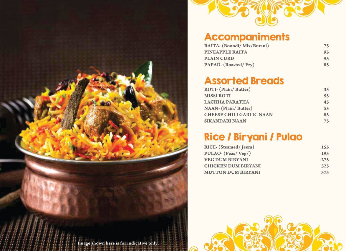 MASALA ASIA menu