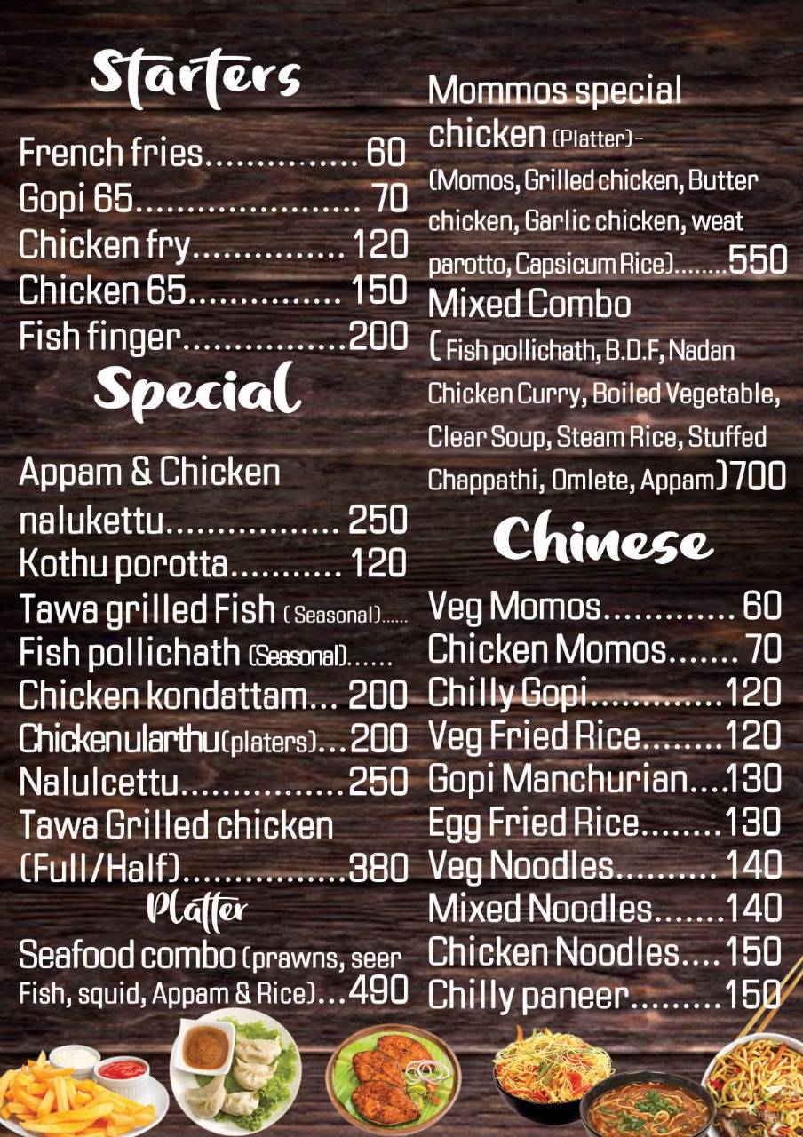 MommoS Restaurant menu