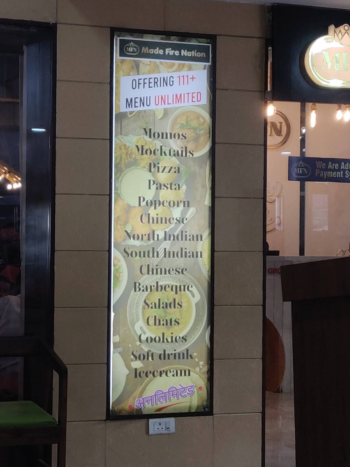 Made fire Nation menu