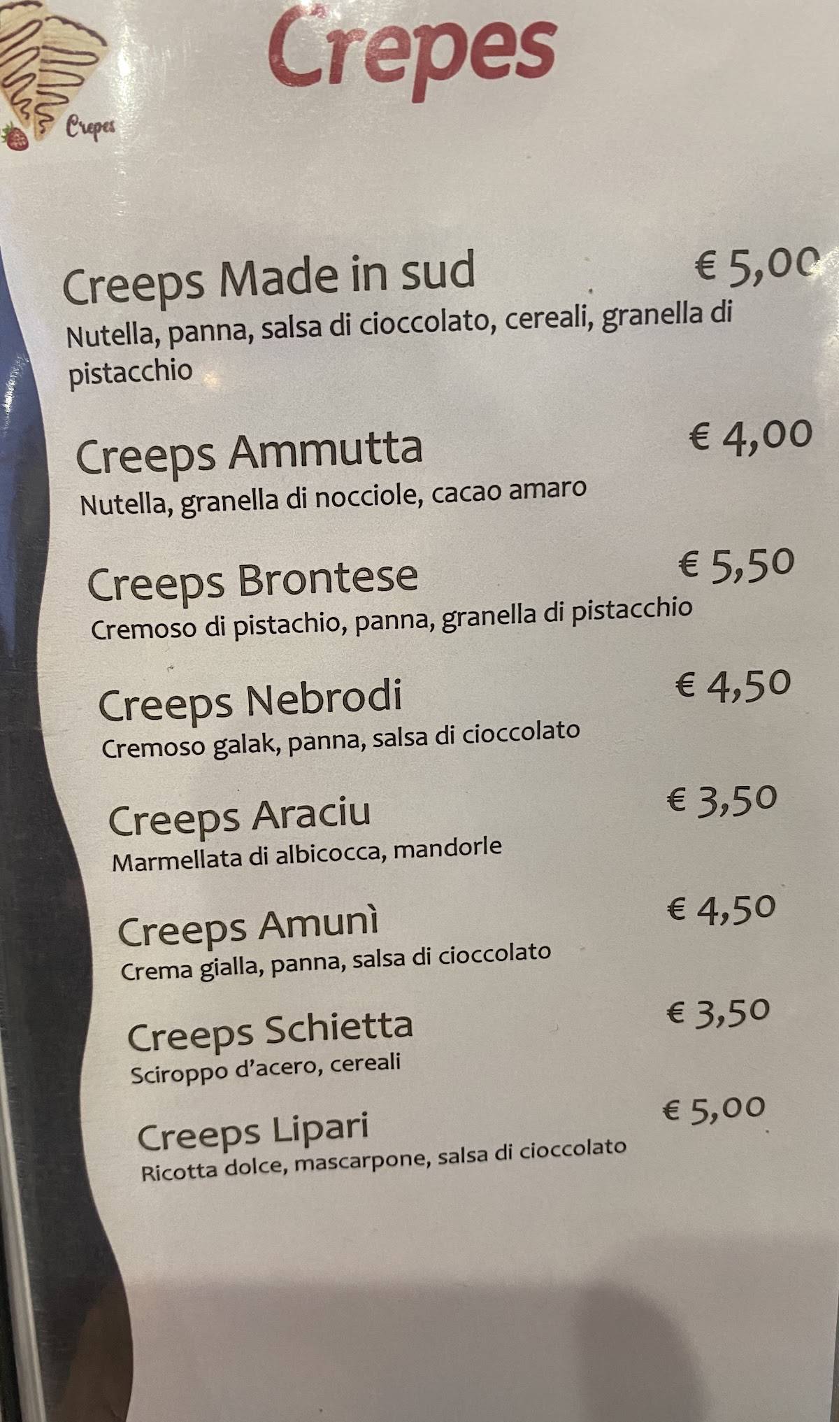 Menu di Made in sud 