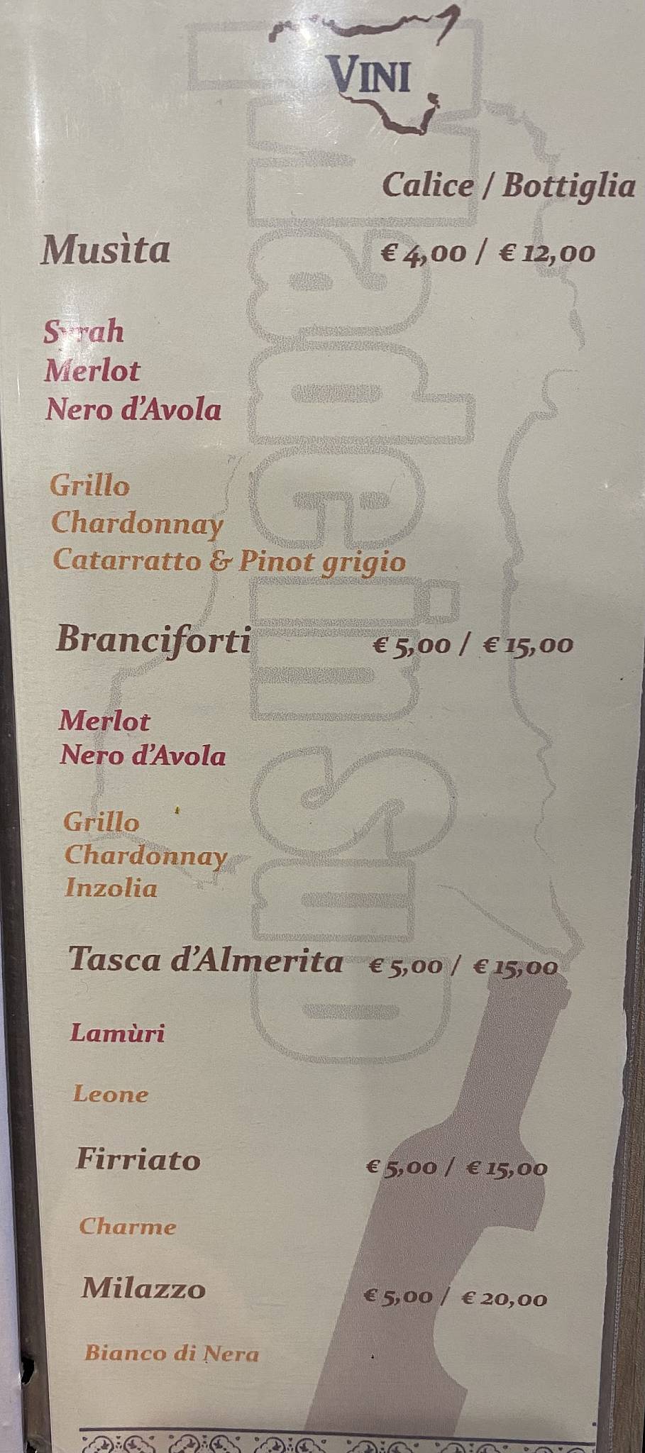 Menu di Made in sud 