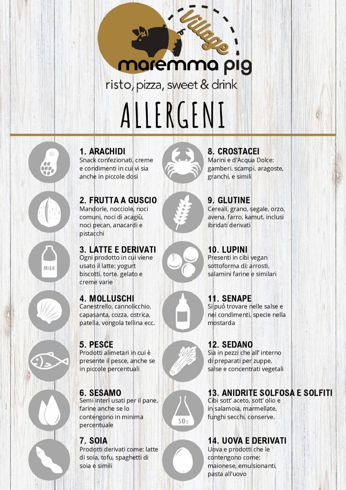 Menu di Maremma Pig Village 