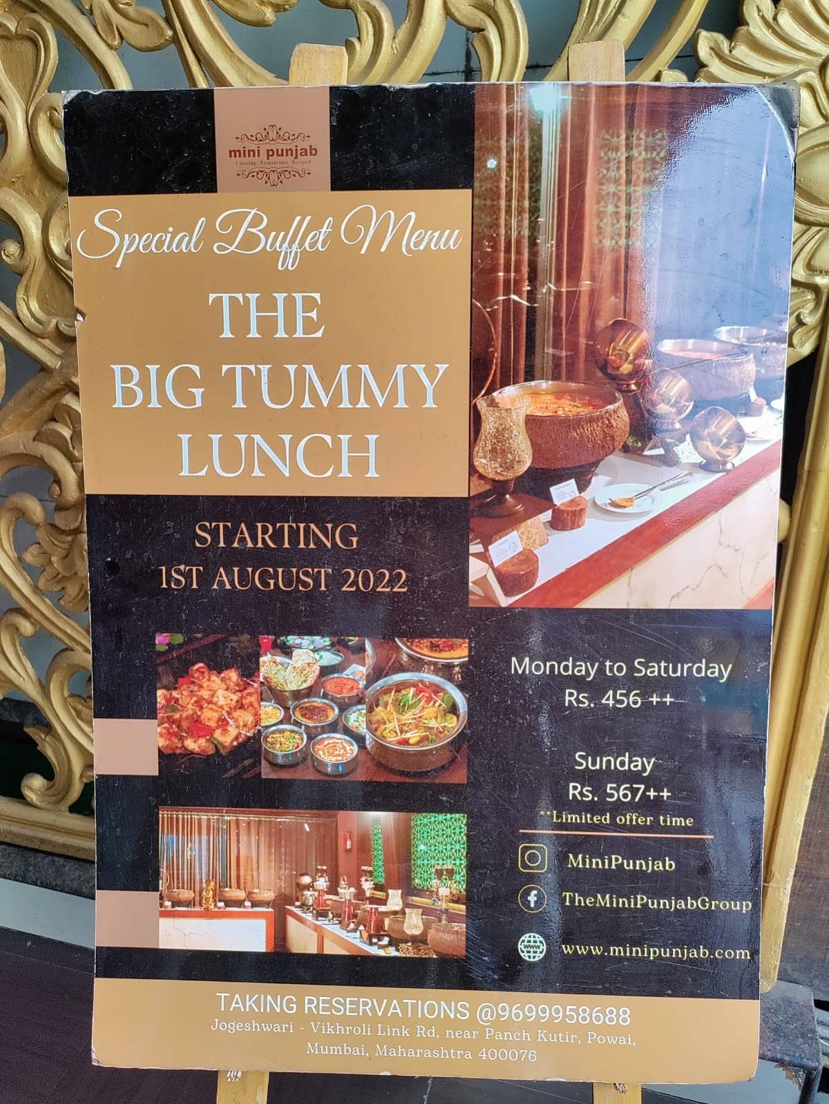 Mini Punjab's Lake Side menu