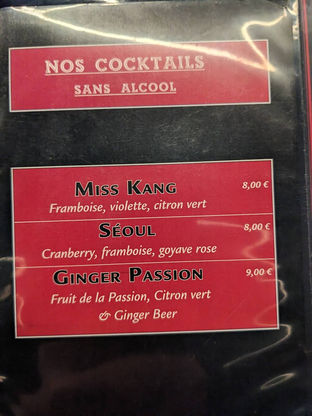 Menu de Miss Kang
