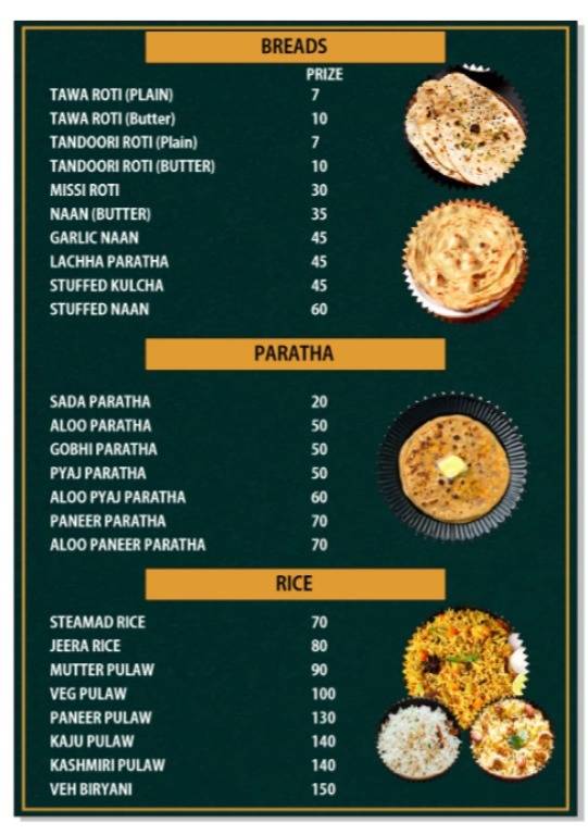 Mr . Thali king restaurant menu