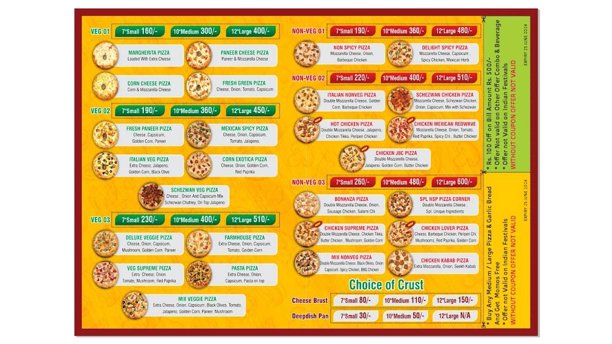 NSP Pizza Corner (Virar) menu