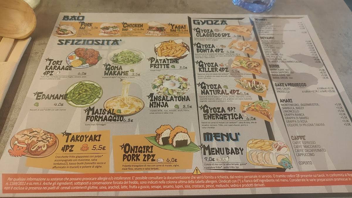 Menu di Ninja Ramen Cremona 