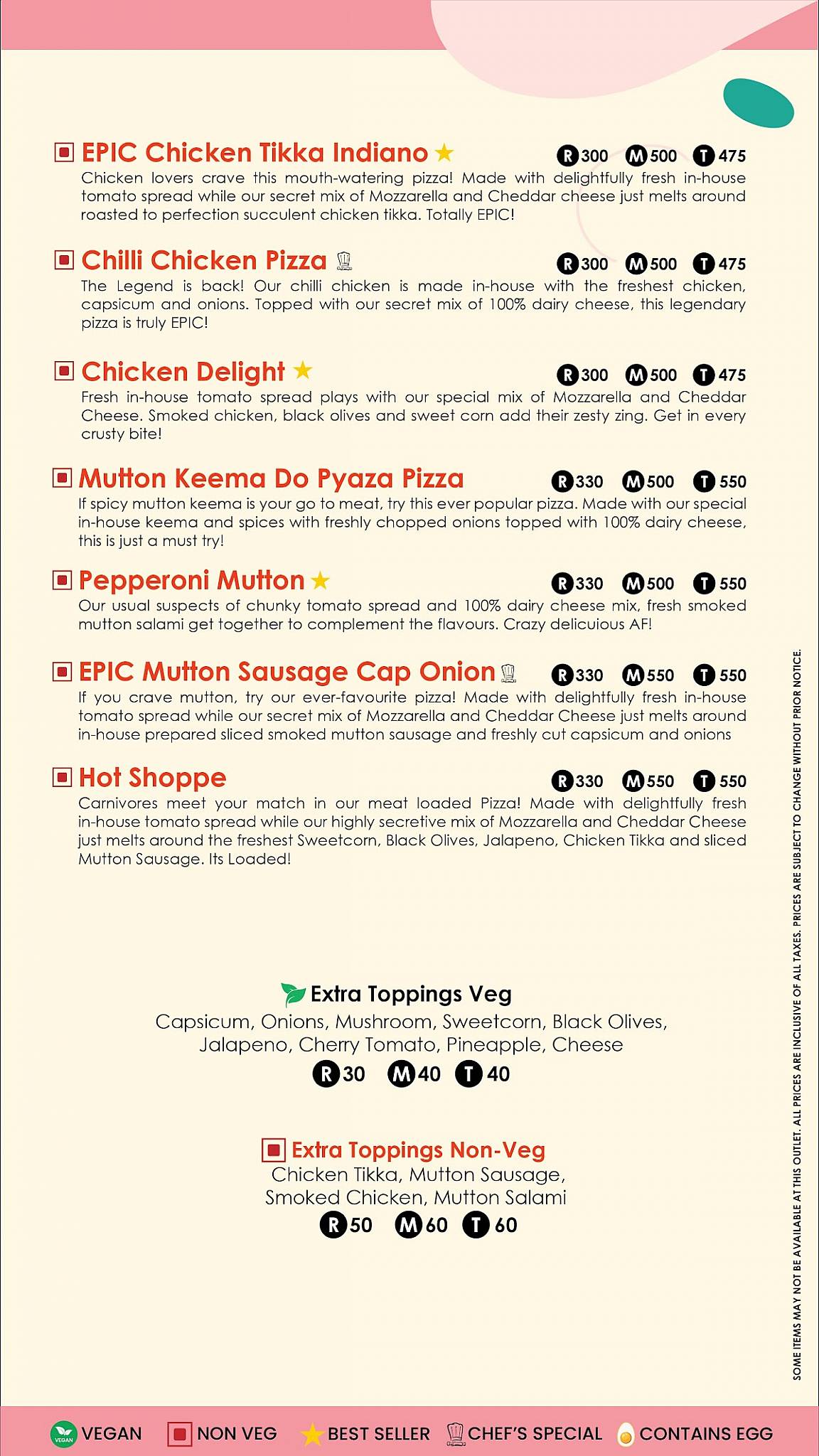 Nirula's Sector 64 menu
