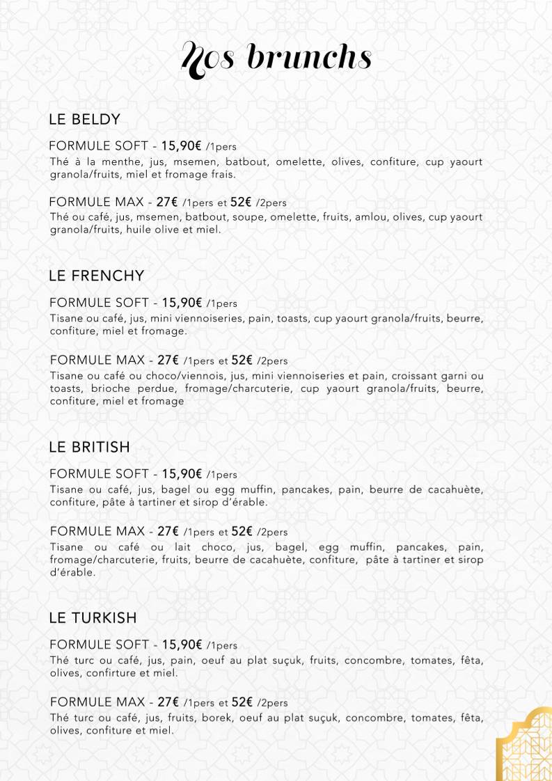 Menu de O'Couscous