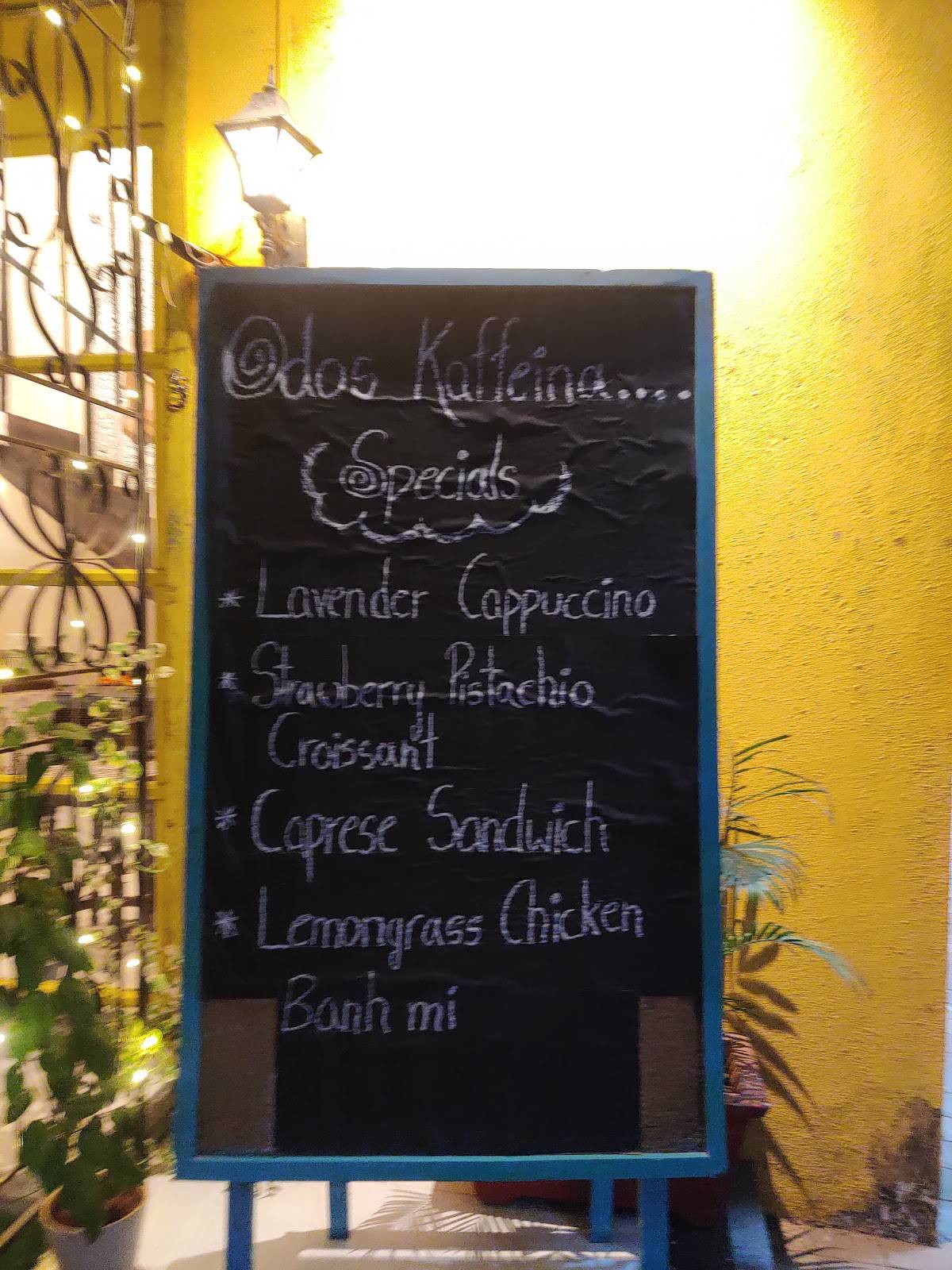Odós Kaffeina menu