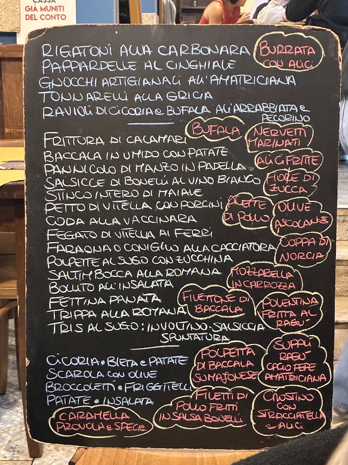 Menu di Osteria Bonelli 
