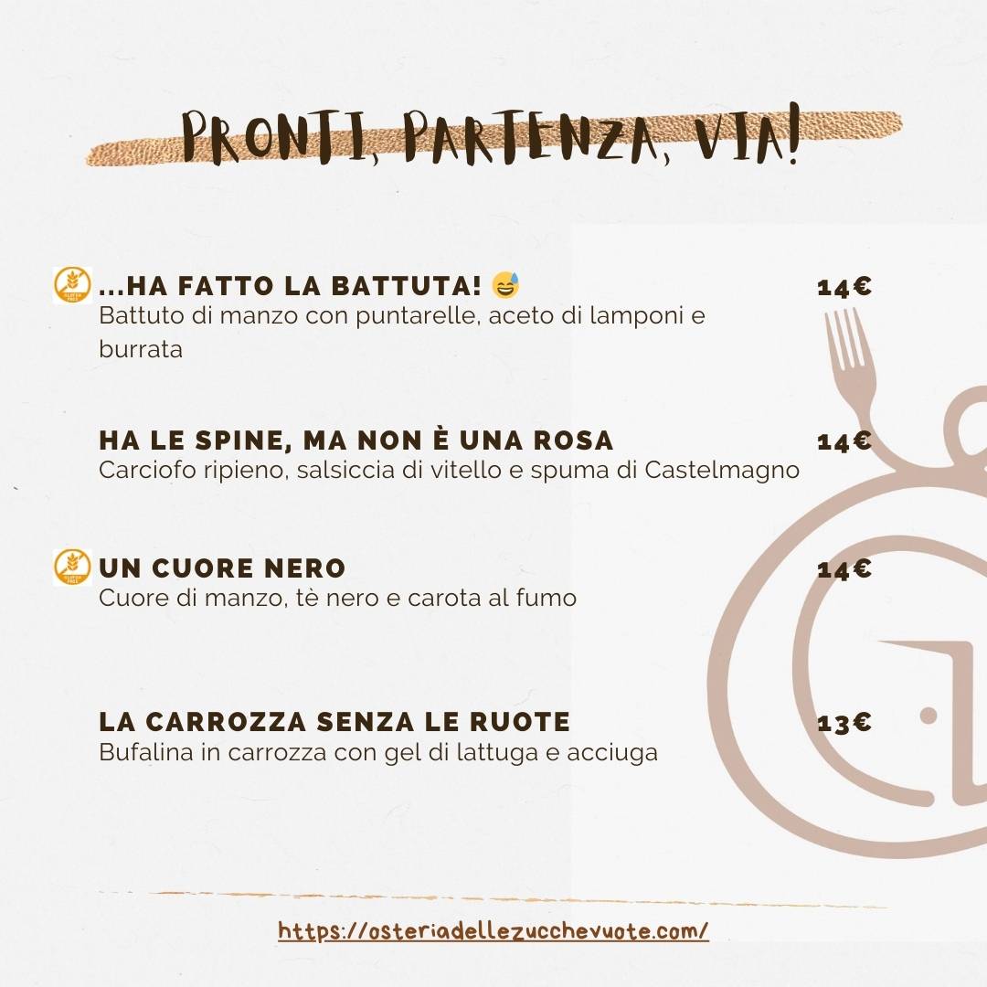 Menu di Osteria delle Zucche Vuote 