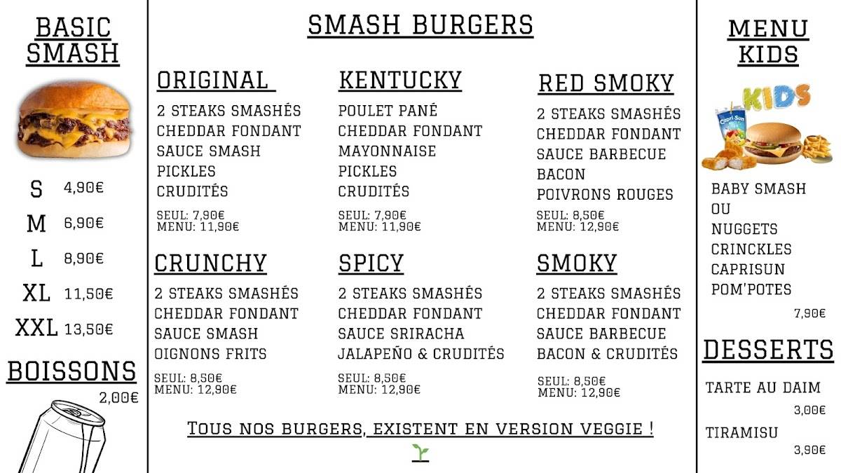 Menu de POINT M REDON /tacos-smash burger-bowls
